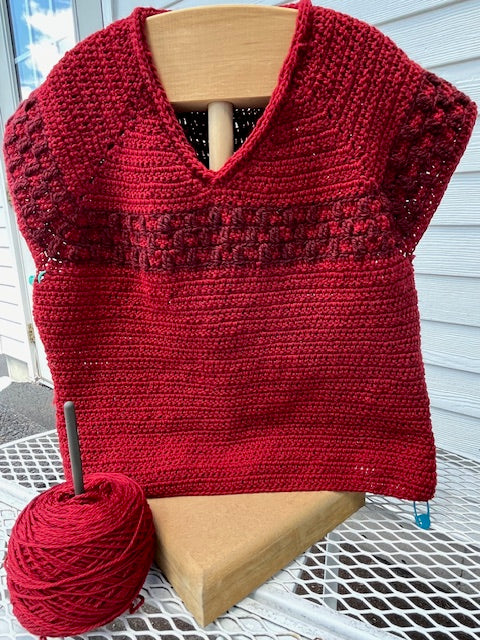 Crochet top-down sweater by Peppergoose