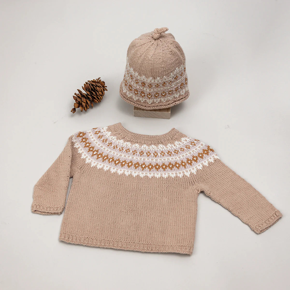 Fair Isle Yoke Pullover & Highland Beanie