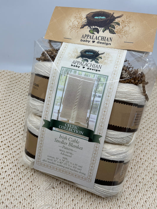 Irish Cable Stroller Blanket